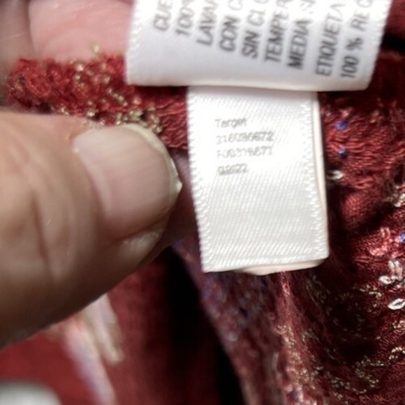 Knox Rose Maroon Boho Prairie Embroidered Long Sleeve Knee Length Dress L - Picture 13 of 13